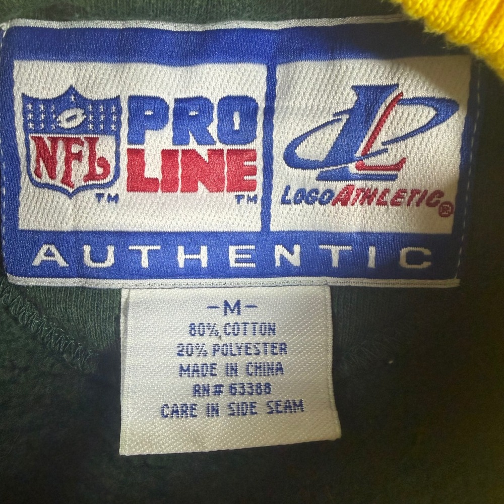 Vintage Logo Athletic Green Bay Packers NFL ProLine Sweatshirt Mens Medium Green - Picture 5 of 9